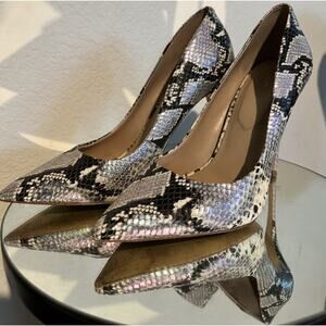 Aldo Stiletto Snakeskin Pump Heels SIZE 10 41 Oil Slick Holographic Reflective